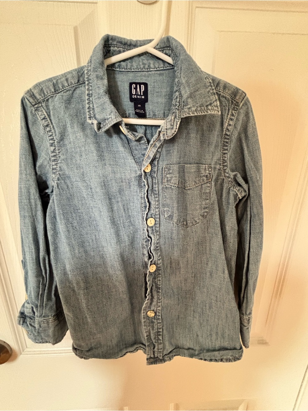 GAP Light Blue Denim Button-Down Shirt